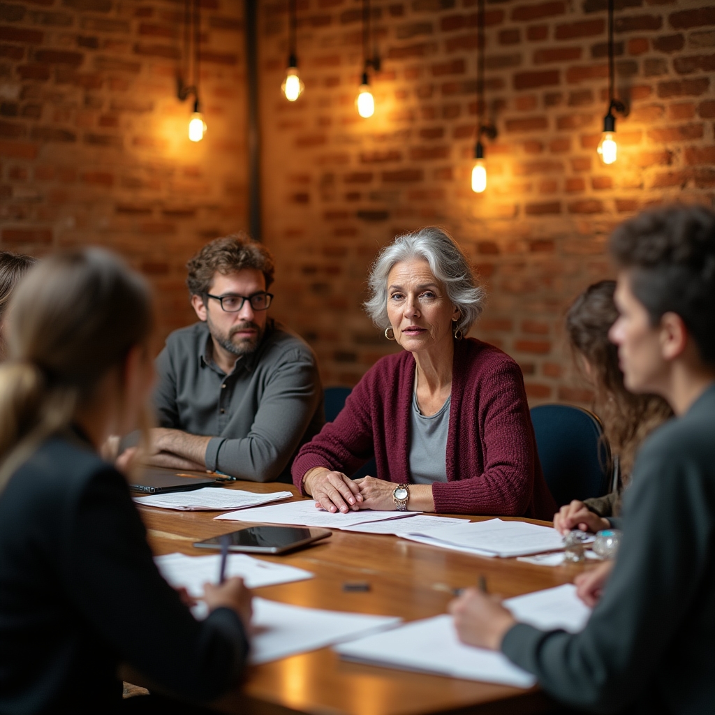 Reunión de cooperativa para comunidad energética
